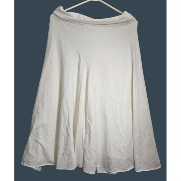 DKNY Pure Ivory Cotton Rollover Folddown New Skirt Medium - Picture 2 of 5